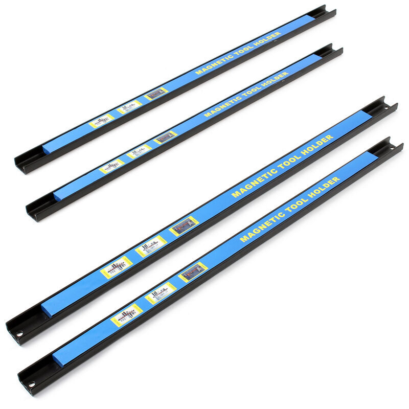 Image of Set di barre magnetiche 4x61 cm Barra porta utensili a parete in acciaio per officina - blau