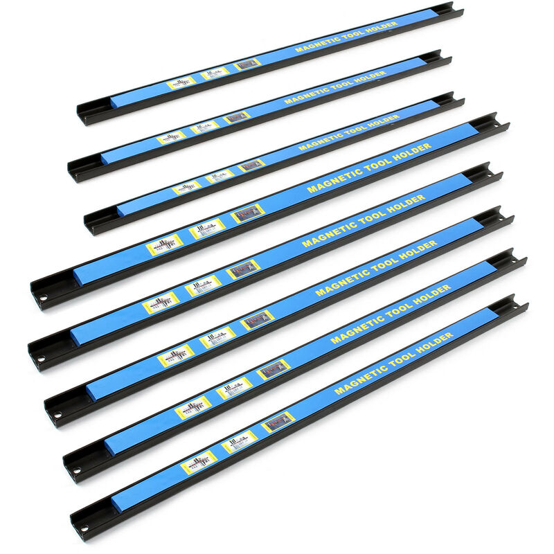 Image of Set di barre magnetiche 8x61 cm Barra porta utensili a parete in acciaio per officina - blau