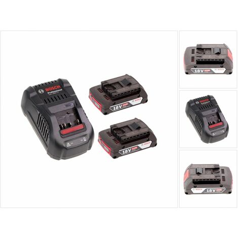 Set di batterie Bosch con 2 batterie GBA 2 Ah e caricabatterie GAL 1880 CV per 14,4 V - 18 V Li-Ion
