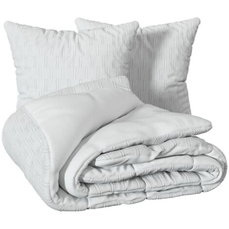 Set di biancheria da letto 3 pezzi edie bianco jacquard 260x240cm - Atmosphera créateur d'intérieur