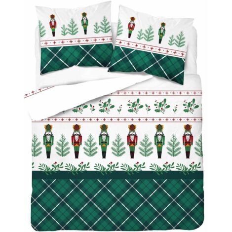 Set di biancheria da letto in flanella 220x200 CHRISTMAS Schiaccianoci