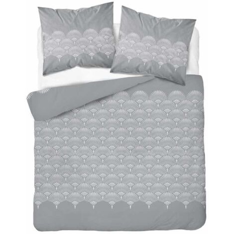 Set di biancheria da letto in flanella 220x200 piume di pavone rosetta grigio
