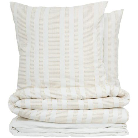 Set di biancheria da letto isao bianco cotone giallo 260x240cm - Atmosphera créateur d'intérieur