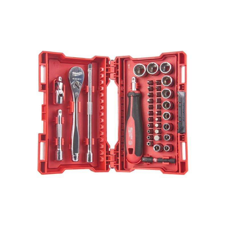 Set di cricchetti e bussole da 1/4 pezzi 38