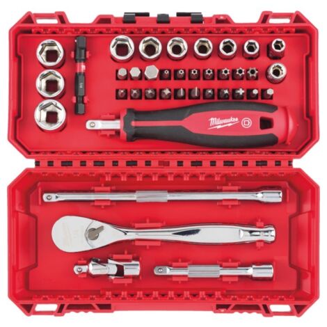 Set di bit cricchetto e bussole da 1/4" 38 pezzi Milwaukee 4932498381