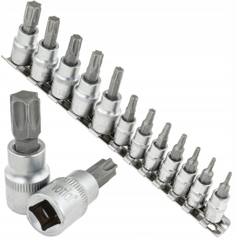 Set di bit Torx su binario 1/4 3/8 T8-T55