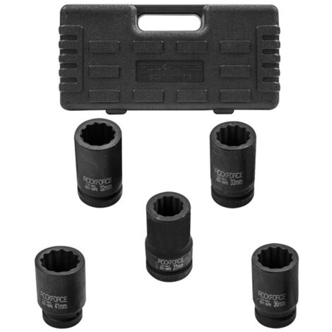 Set di bussole a impatto da 1"" a 12 punte 27-41 mm