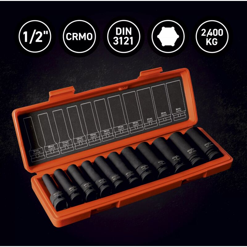 Set di bussole a impatto lungo 1/2