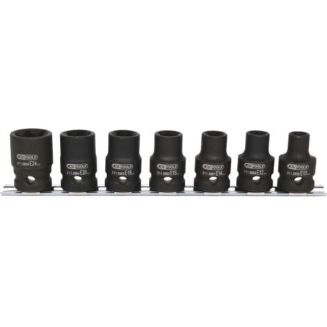 Set di bussole a impulsi corte TORX® 1/2’’, 7 pezzi, E10-E24