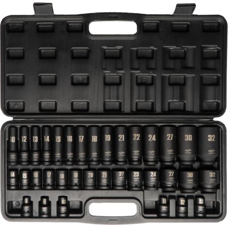 SET DI BUSSOLE A IMPULSO DA 1/2 POLLICE, LUNGHE E CORTE, 35 PEZZI, 8-32 MM