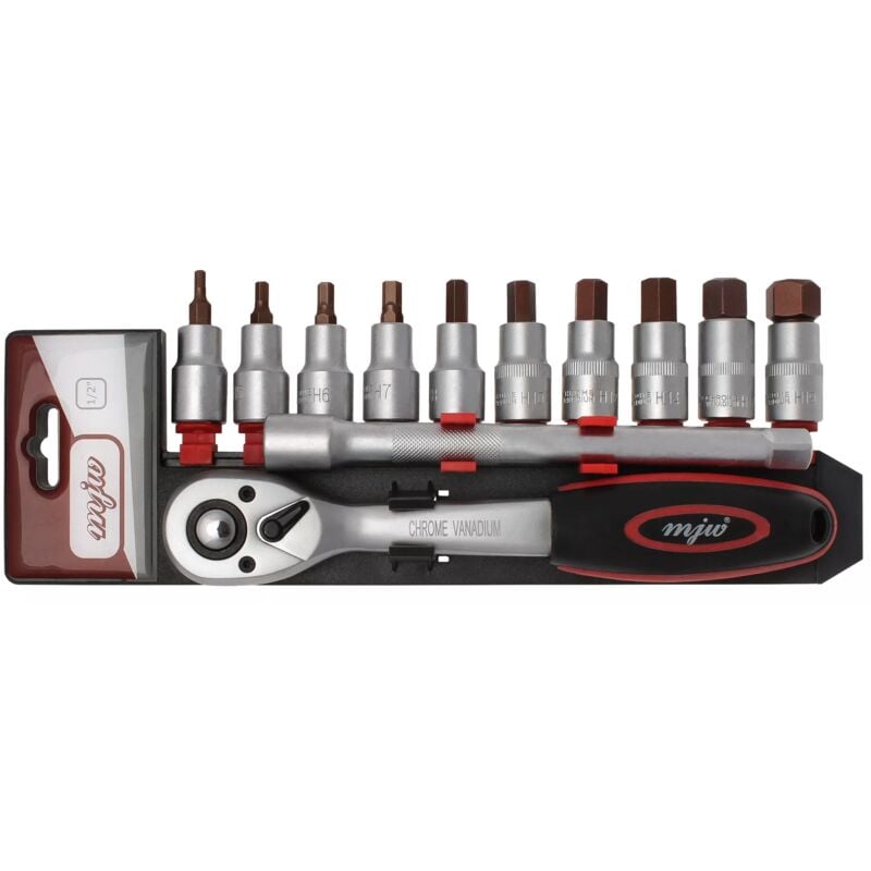 Set di bussole esagonali da 1/2 con cricchetto e