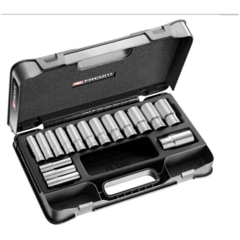 Set di bussole esagonali lunghe FACOM 1/2 - 16 pezzi - S.405AE