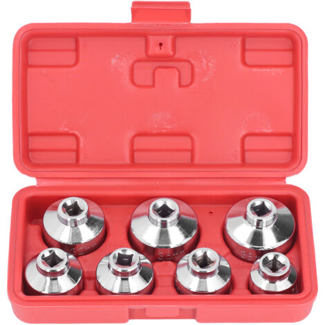 Set di bussole per tappi filtro olio FOREHILL da 7 pezzi, attacco da 3/8", 24, 27, 29, 30, 32, 36, 38 mm, ricambio per Benz