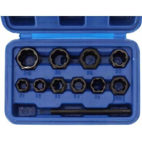 SET DI BUSSOLE PER VITI ROTTE 11 PEZZI 9-19 MM ARGENTO