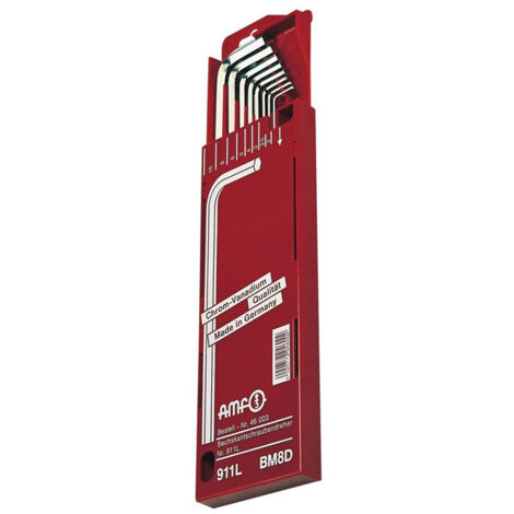 Set di cacciaviti a brugola 911L-BM8D 8 pezzi con custodia scorrevole, punta da 2 a 10 mm