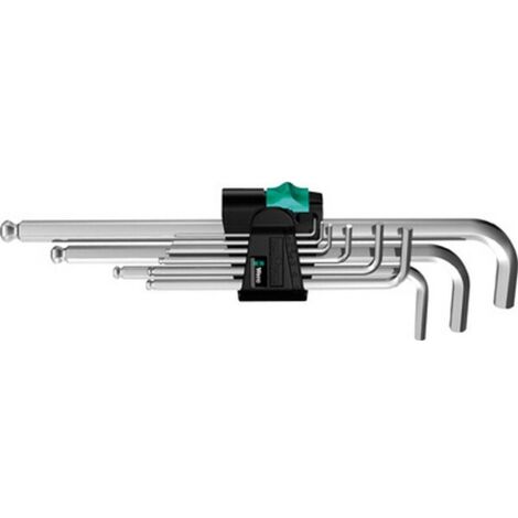 Set di cacciaviti a brugola 950 PKL 9 pezzi con supporto a pinza SW 1,5-10 mm, con testa sferica