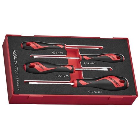 SET DI CACCIAVITI A TESTA PIATTA TENG TOOLS TEAMD04N, 4 PEZZI - L-285450102
