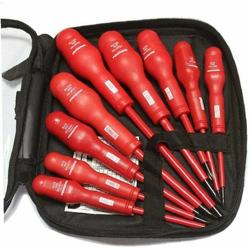 Set di cacciaviti ad alta tensione con intaglio a