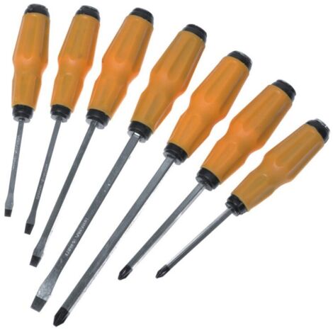 Set di cacciaviti Crv per percussione, 7 pezzi.