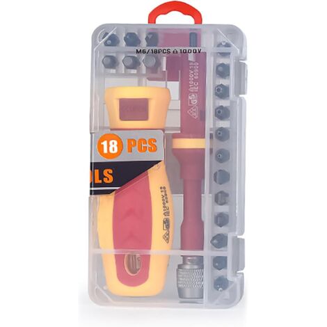 Set di cacciaviti isolati 18 in 1 Punte isolanti per utensili per cacciaviti professionali per elettricisti
