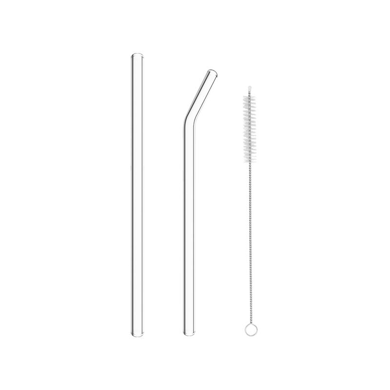 Fuienko - Set di cannucce in vetro trasparente da