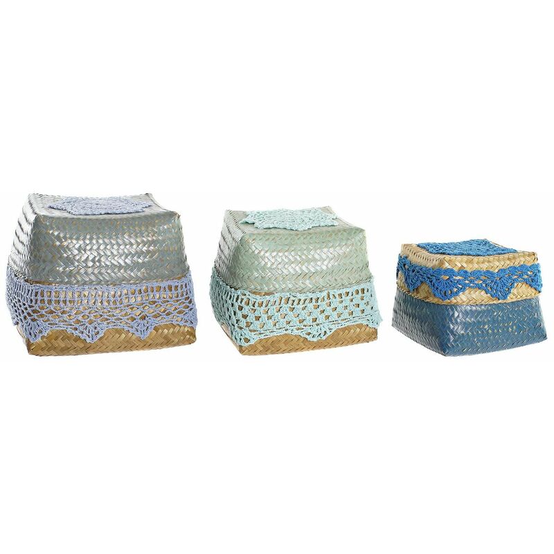Set di Cestini Dkd Home Decor Cotone Bambù (22 x