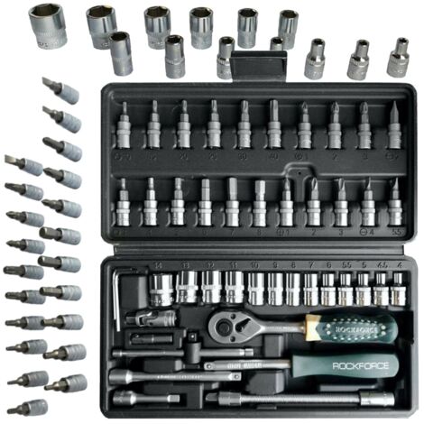 Set di chiavi a bussola 1/4"" PZ PH TORX 46 pezzi