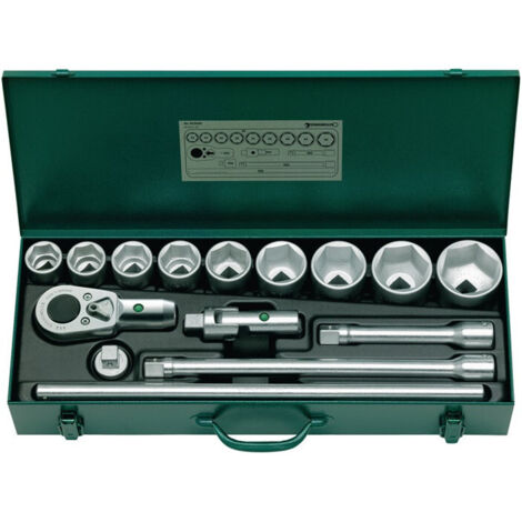 Set di chiavi a bussola 55/9/6N 15 pezzi, 3/4 di pollice SW 32-60 mm Z.36 6KT