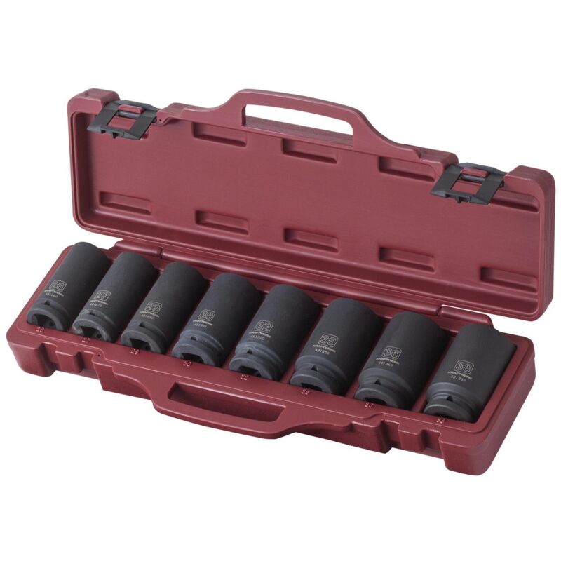 Set di chiavi a bussola a macchina lunghe 8pz. 3/4'