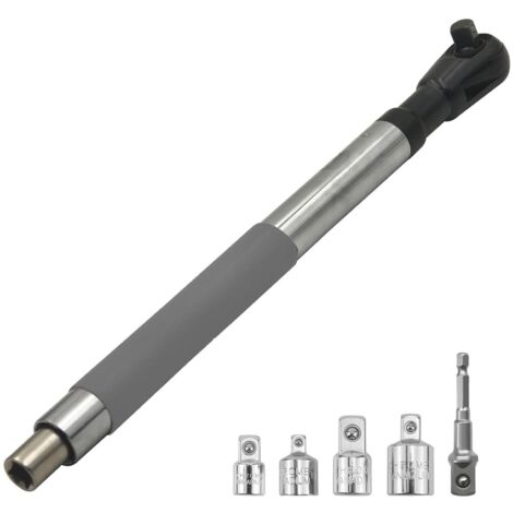 Set di chiavi a bussola con 4 adattatori e mandrino da 1/2" - Chiave a cricchetto offset multifunzionale