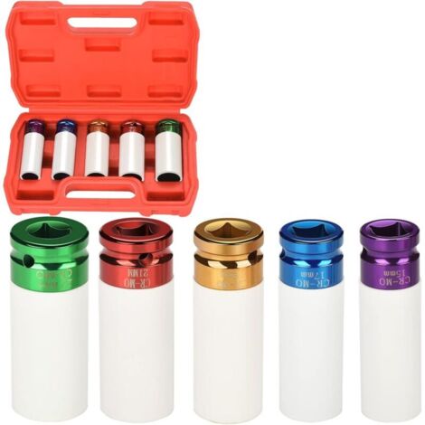Set di chiavi a bussola per avvitatore a impulsi - 15/17/19/21/22 mm, accessorio per cambio gomme