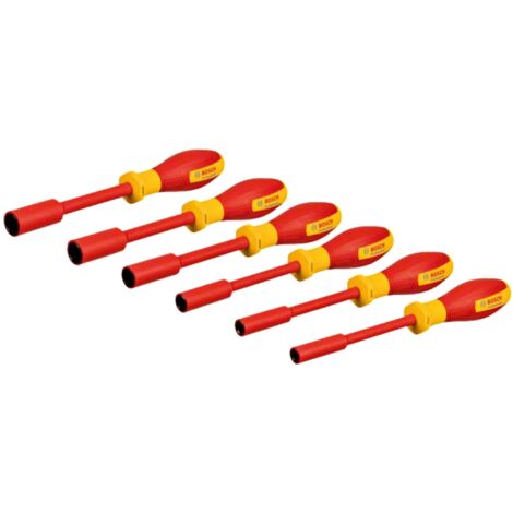 Set di chiavi a bussola VDE - BOSCH - 6 pezzi - 7-14 mm - Certificate fino a 1000 V - Ergonomiche
