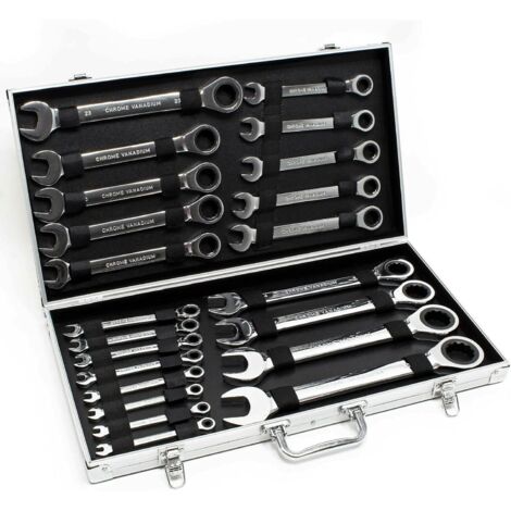 Set di chiavi a cricchetto a cricchetto, portatili, 22 pezzi, chiave a cricchetto, anello a cricchetto, set di chiavi da 6 a 32 mm
