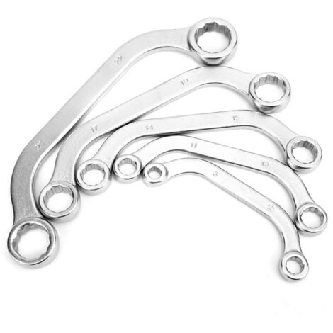 Set di chiavi a cricchetto SJLERST, kit di chiavi metriche da 8-22 mm, 5 pezzi, a mezzaluna, a doppia estremità, in acciaio al cromo vanadio (tipo C)