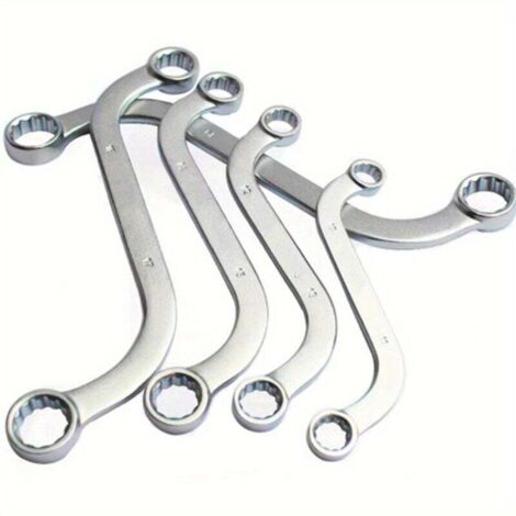 Set di chiavi a forchetta doppie a forma di S KZQ, set di chiavi a forchetta doppie in acciaio al cromo-vanadio, 5 pezzi, metriche, 10-19 mm