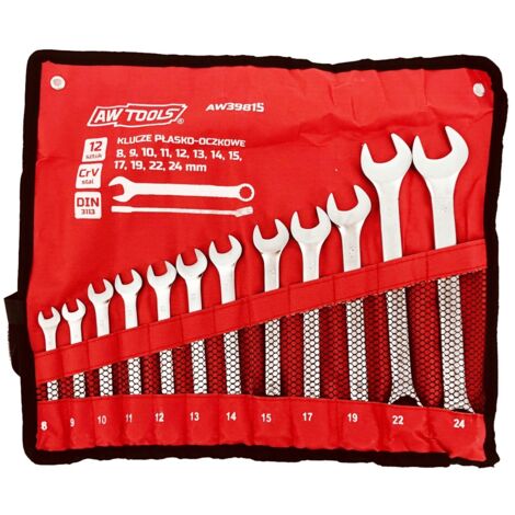 SET DI CHIAVI COMBINATE AWTOOLS 12 pezzi 8mm-24mm