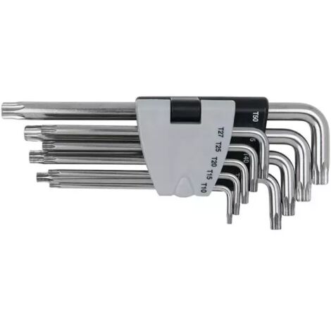 Set di chiavi maschio lunghe INOX TORX® forate 9 pezzi