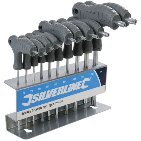 CHIAVI TORX IMPUGNATURA A T T9-T50 SET 10pz SILVERLINE 328015