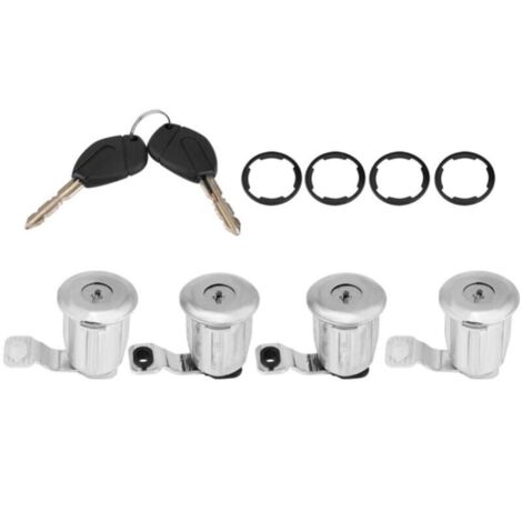 Set di cilindri per serratura portiera auto con chiavi adatti per Partner Berlingo Xsara Sostituisce OEM 252522 9170.g3 9170.cw (4 cilindri) (4 cilindri)