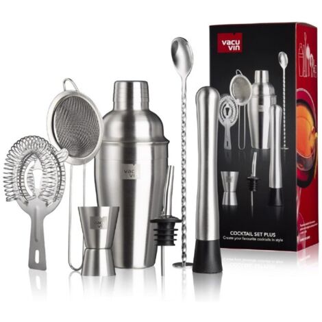 Set di cocktail elegante Vacu Vin in acciaio inox 7 attrezzi