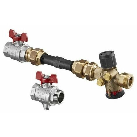 Set di collegamento contatore di calore con Cocon QTZ, forma diritta, DN 25 180 - 1300 l/h OVENTROP