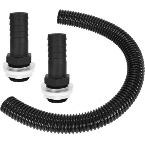Set di collegamento per cisterna di acqua piovana, incluso tubo di collegamento da 25 mm e 2 estremità del tubo con controdado per tubo di scarico, collettore di acqua piovana