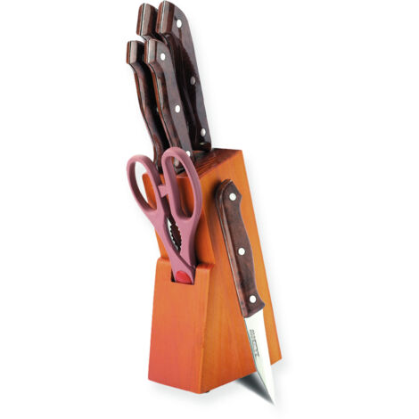 Set di coltelli, 7 pezzi in un blocco con supporto MAESTRO MR-1404