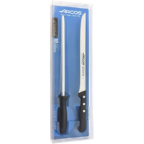 Set di coltelli per prosciutto e chaira Arcos Universal Universal 285500 in acciaio inox e mango di poliossimetilene  set di 2 pezzi in valigetta