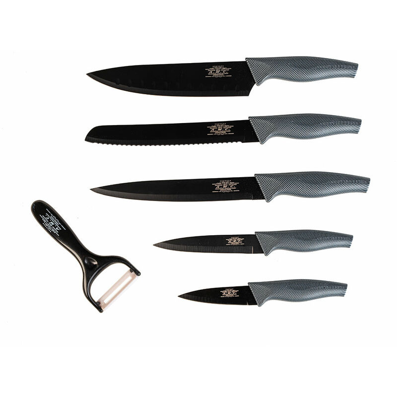 Image of AMC - Set di coltelli piu' pelapatate colore carbon 6 pezzi di alta qualita'