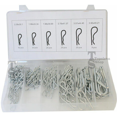 SET DI COPPIGLIE PERNI FERMI DI SICUREZZA VARIE MISURE 150 PEZZI IN BOX 150 pz