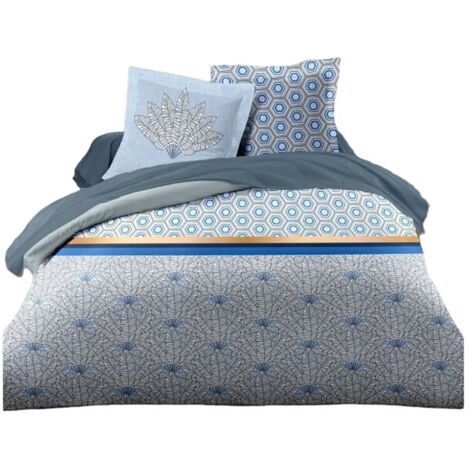 Set di copripiumino HOME LINGE PASSION Azzurro Bianco Letto matrimoniale 240 x 260 cm