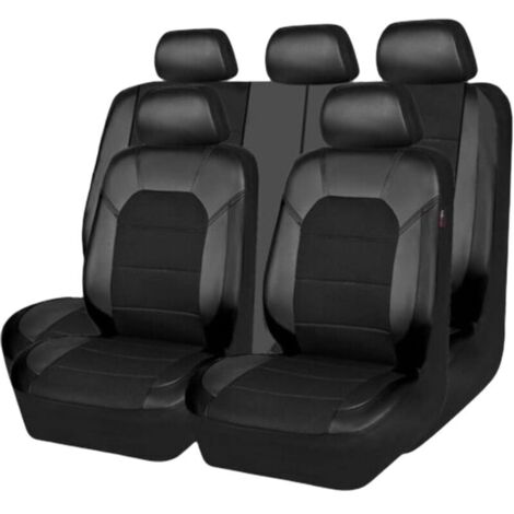 1 Coprisedile Auto Universale Sportivo Ecopelle Anteriore Poggiatesta Bianco Ner