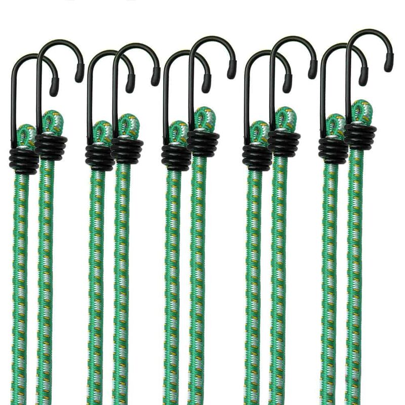 Image of Flivastore - Set di corde elastiche da 10 pezzi Verde 61x8mm