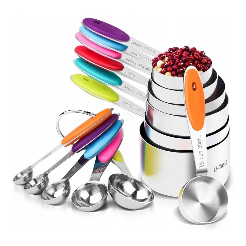 Set di cucchiai e cucchiai di 16 tazze, acciaio